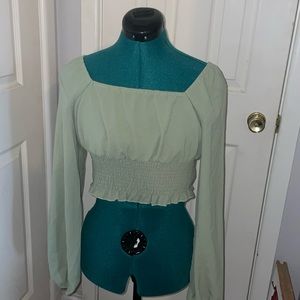 SHEIN, green milkmaid blouse, size small
